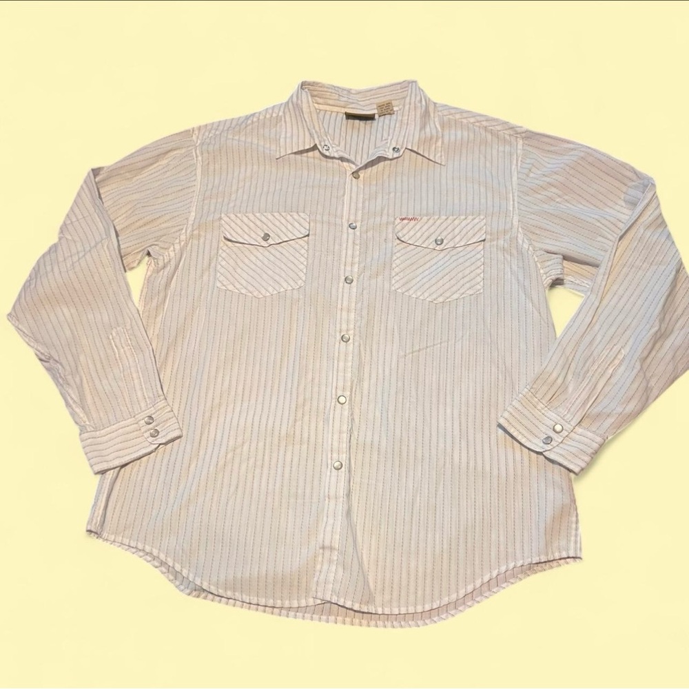 Men’s BKE Western Striped Pearl Snap Shirt Size L